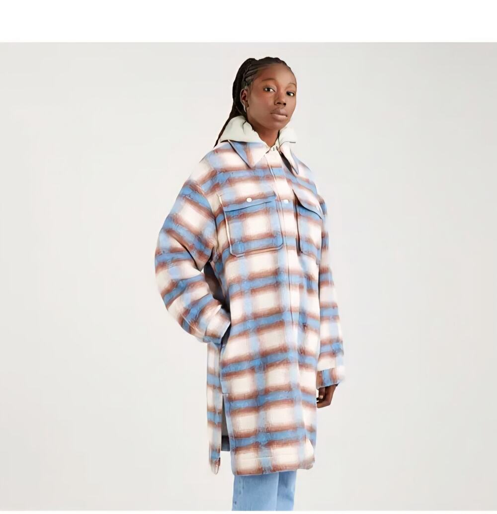 Womens Levi’s Selma Shirt Jacket Shacket in Libby Plaid Bonnie Blue Size Small